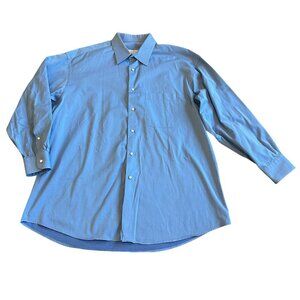 Ermenegildo Zegna Button-Down Dress Shirt Long Sleeve 100% Cotton Size 43 17